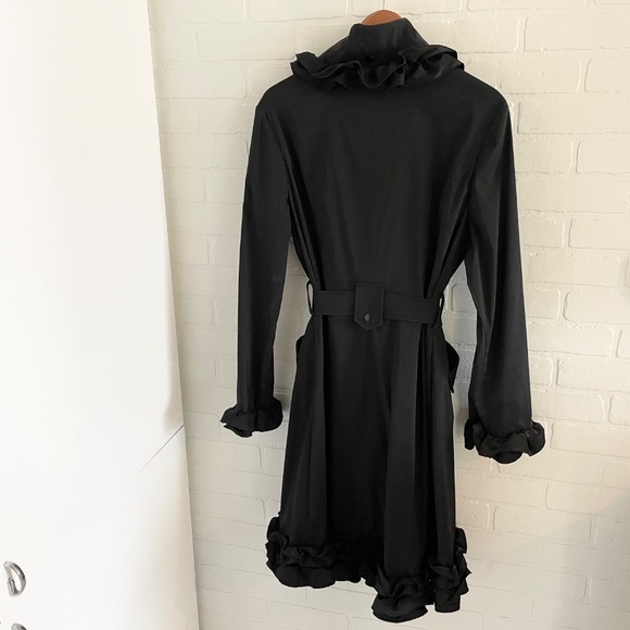 Joseph Ribcoff Trench coat/Dress Ruffled Statement Whimsigoth Pockets Sz 12 - Picture 8 of 15